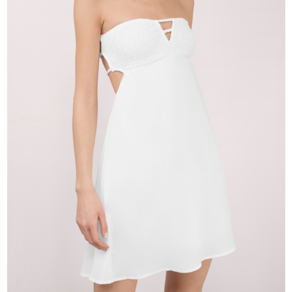NEW White cut out strapless dress